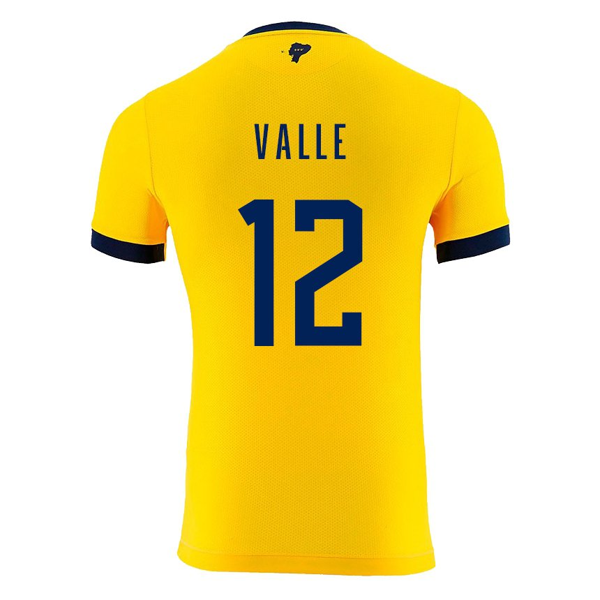 Niño Camiseta Ecuador Gonzalo Valle #12 Amarillo 1ª Equipación 22-24 La Camisa