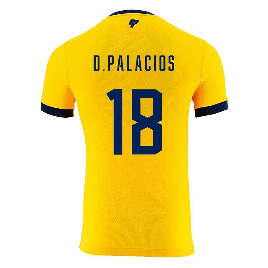 Niño Camiseta Ecuador Diego Palacios #18 Amarillo 1ª Equipación 22-24 La Camisa