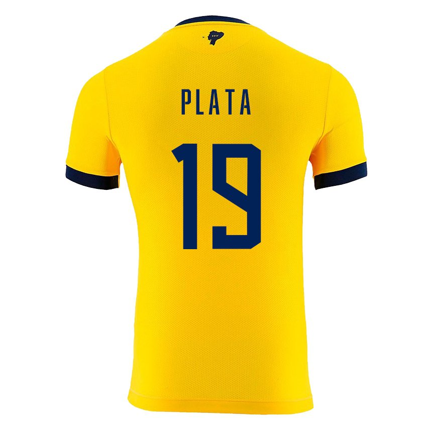 Niño Camiseta Ecuador Gonzalo Plata #19 Amarillo 1ª Equipación 22-24 La Camisa