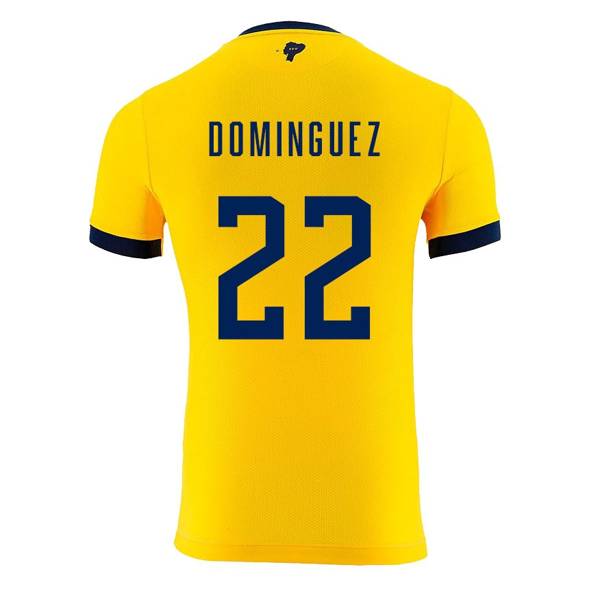 Niño Camiseta Ecuador Alexander Dominguez #22 Amarillo 1ª Equipación 22-24 La Camisa