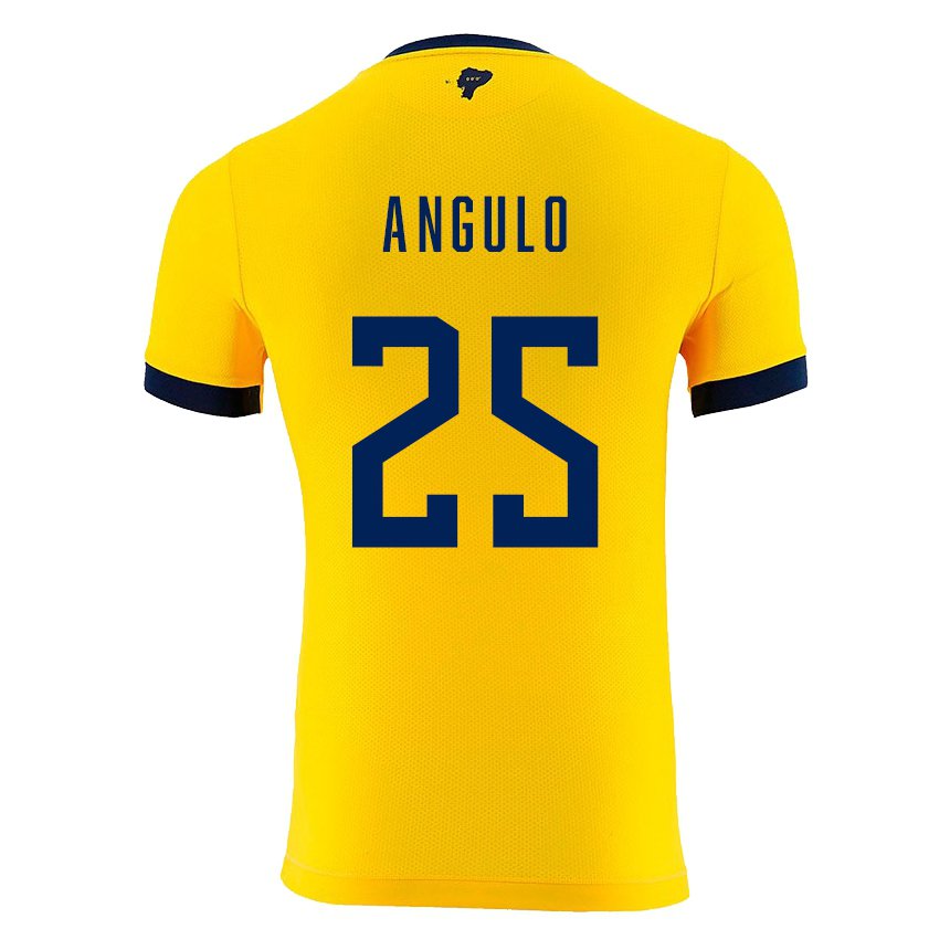 Niño Camiseta Ecuador Nilson Angulo #25 Amarillo 1ª Equipación 22-24 La Camisa