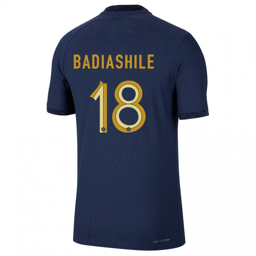 Niño Camiseta Francia Benoit Badiashile #18 Azul Marino 1ª Equipación 22-24 La Camisa
