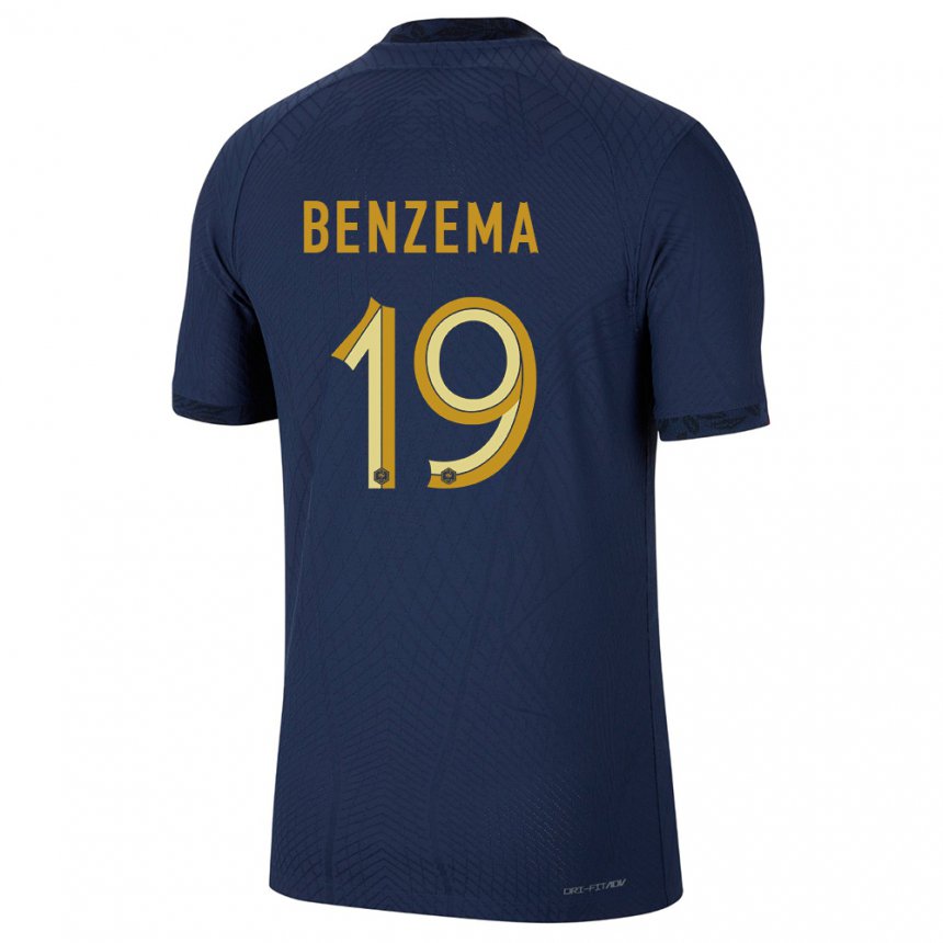 Niño Camiseta Francia Karim Benzema #19 Azul Marino 1ª Equipación 22-24 La Camisa