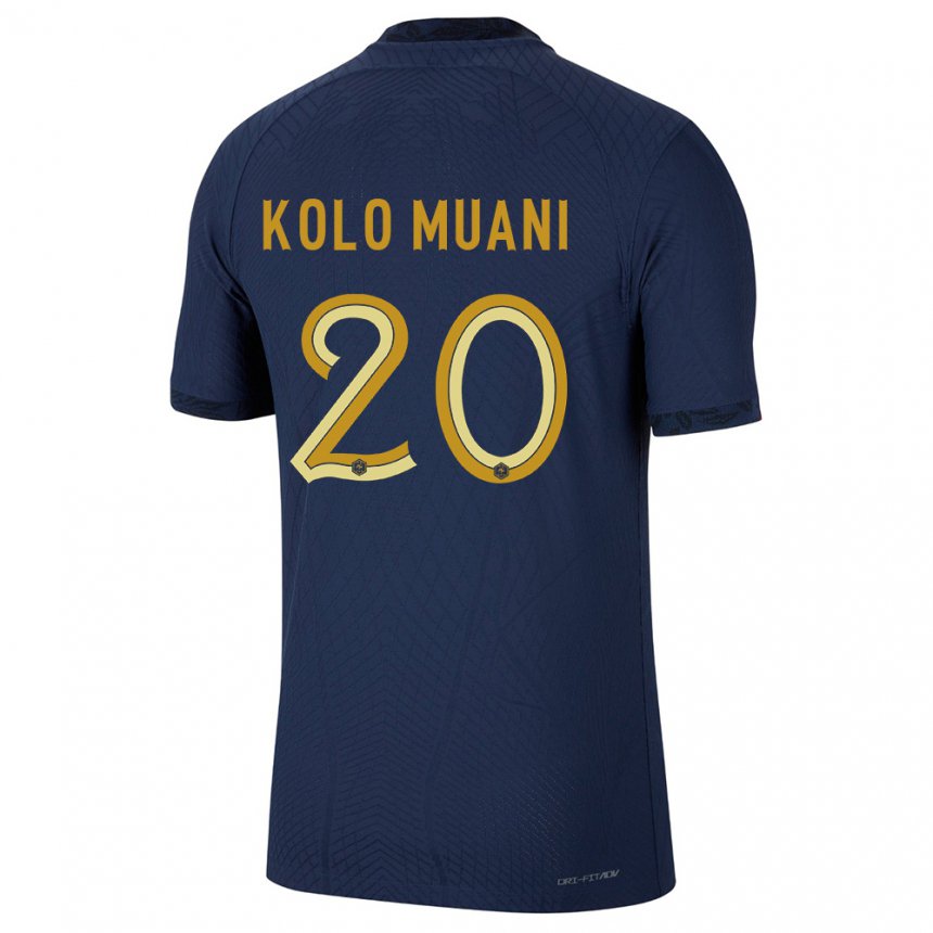 Niño Camiseta Francia Randal Kolo Muani #20 Azul Marino 1ª Equipación 22-24 La Camisa