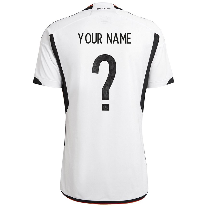 Niño Camiseta Alemania Su Nombre #0 Blanco Negro 1ª Equipación 22-24 La Camisa