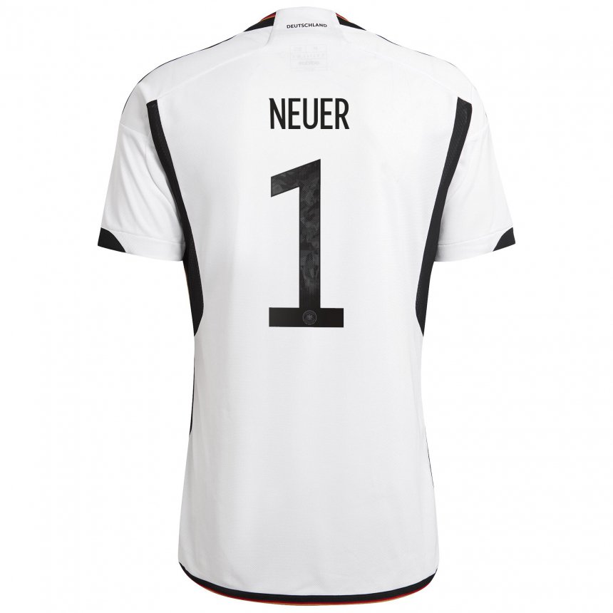 Niño Camiseta Alemania Manuel Neuer #1 Blanco Negro 1ª Equipación 22-24 La Camisa