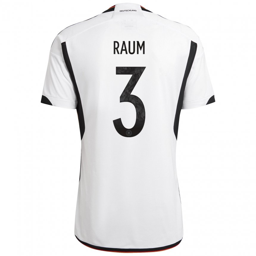 Niño Camiseta Alemania David Raum #3 Blanco Negro 1ª Equipación 22-24 La Camisa