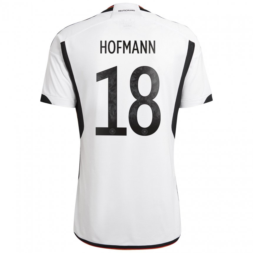 Niño Camiseta Alemania Jonas Hofmann #18 Blanco Negro 1ª Equipación 22-24 La Camisa