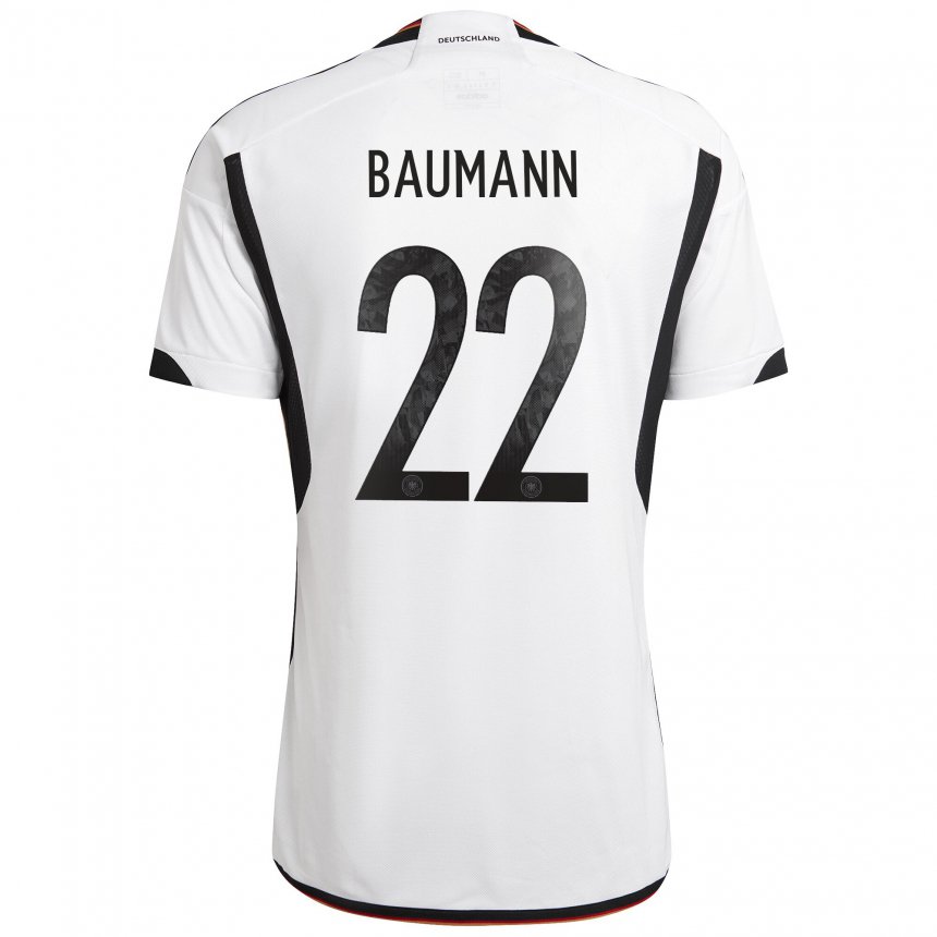 Niño Camiseta Alemania Oliver Baumann #22 Blanco Negro 1ª Equipación 22-24 La Camisa