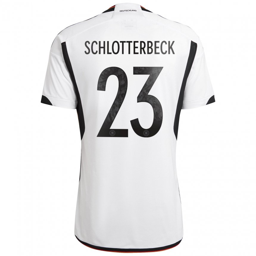 Niño Camiseta Alemania Nico Schlotterbeck #23 Blanco Negro 1ª Equipación 22-24 La Camisa