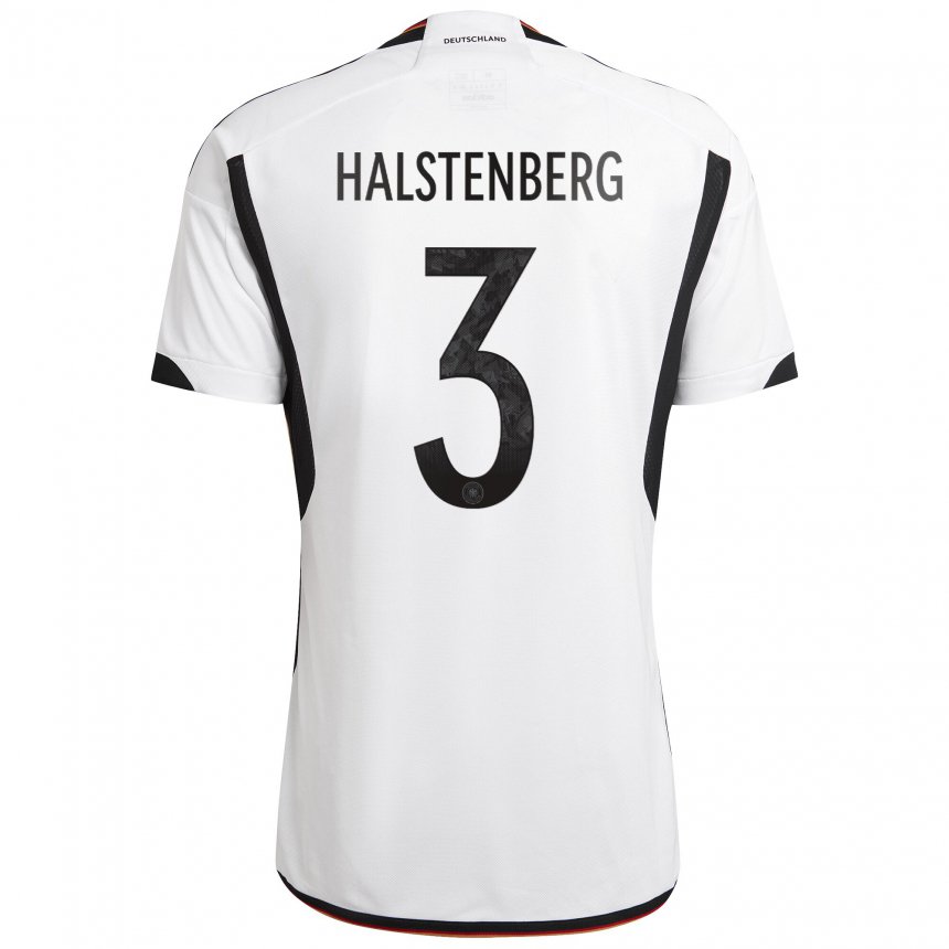 Niño Camiseta Alemania Marcel Halstenberg #3 Blanco Negro 1ª Equipación 22-24 La Camisa