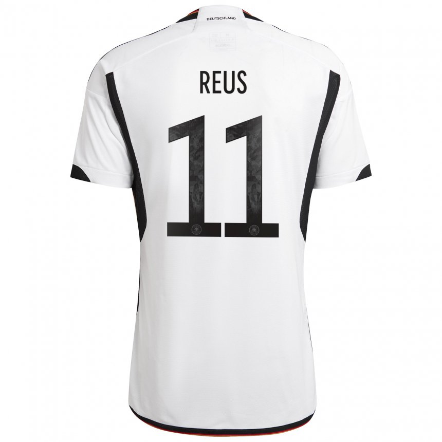 Niño Camiseta Alemania Marco Reus #11 Blanco Negro 1ª Equipación 22-24 La Camisa
