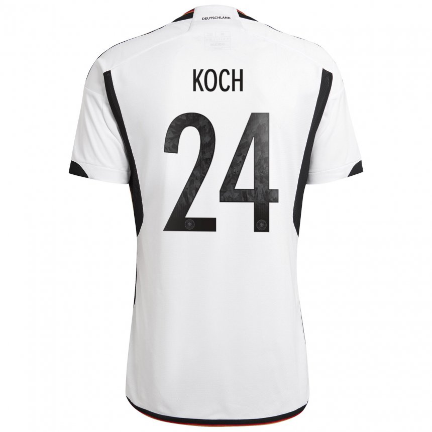 Niño Camiseta Alemania Robin Koch #24 Blanco Negro 1ª Equipación 22-24 La Camisa