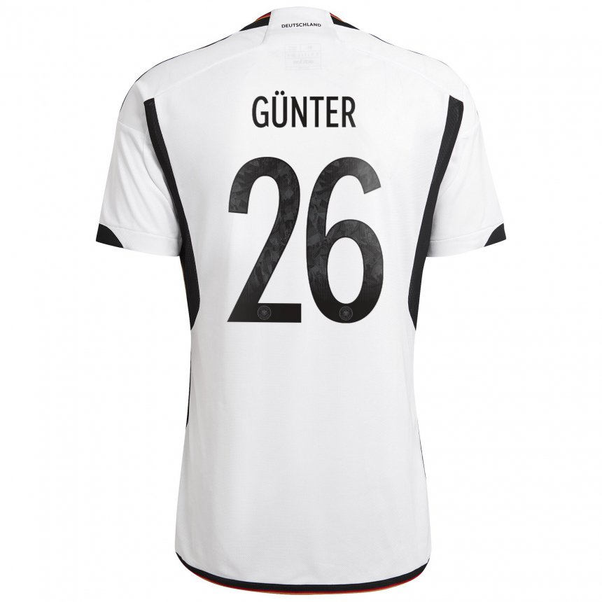 Niño Camiseta Alemania Christian Günter #26 Blanco Negro 1ª Equipación 22-24 La Camisa