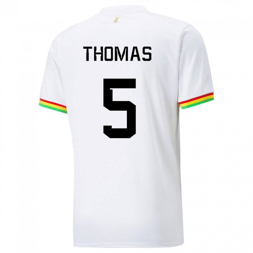 Niño Camiseta Ghana Thomas Partey #5 Blanco 1ª Equipación 22-24 La Camisa