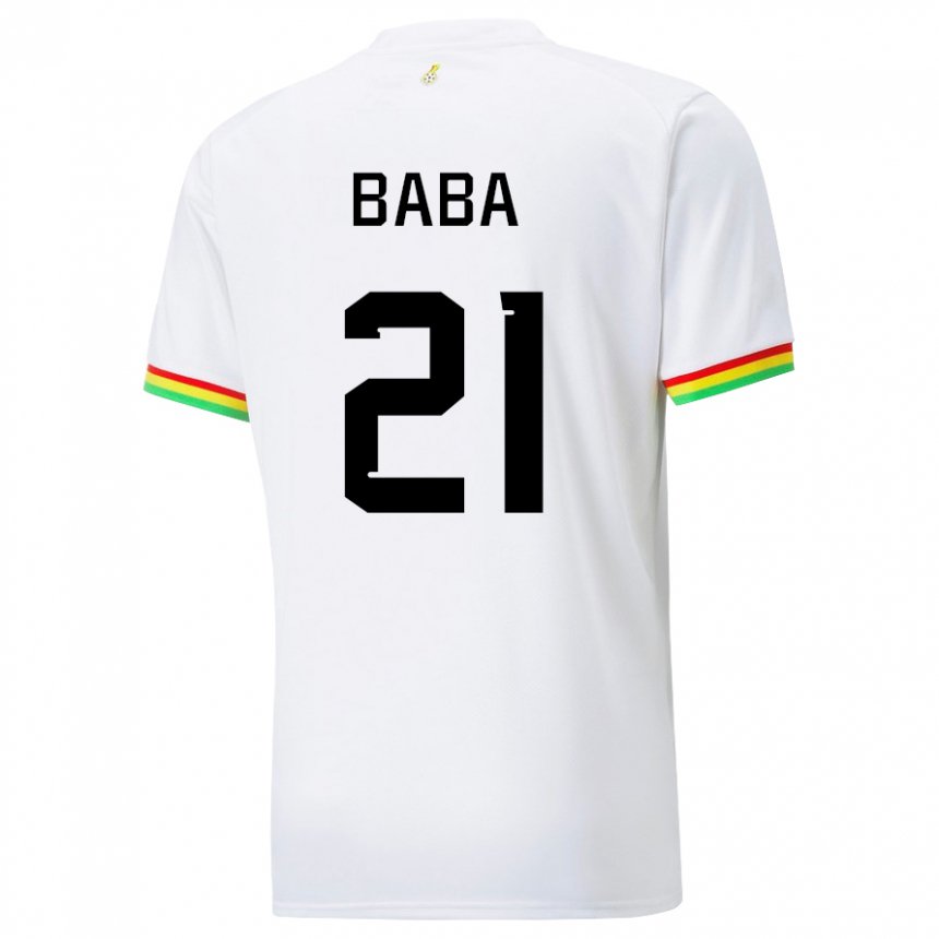 Niño Camiseta Ghana Iddrisu Baba #21 Blanco 1ª Equipación 22-24 La Camisa