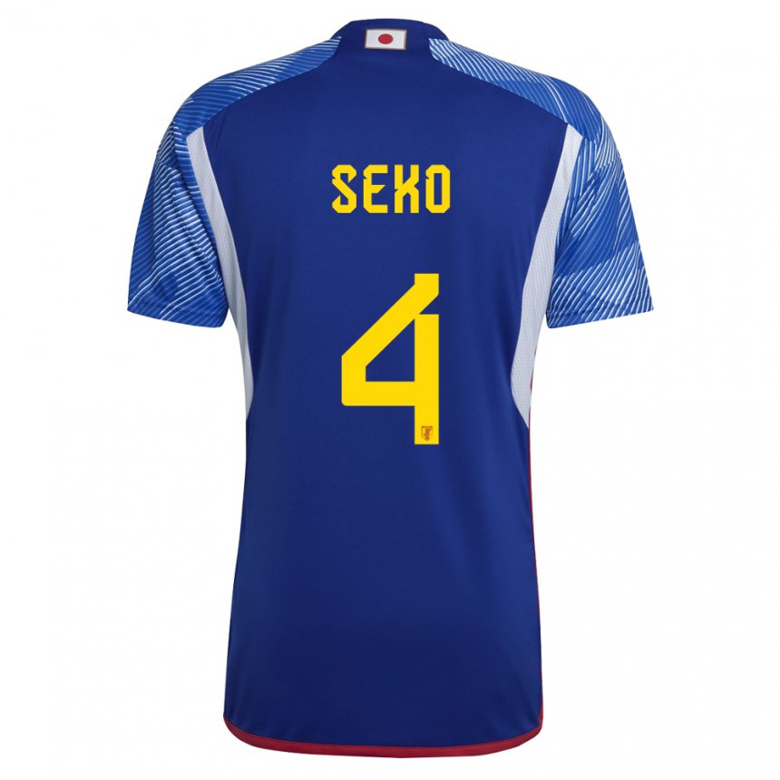 Niño Camiseta Japón Ayumu Seko #4 Azul Real 1ª Equipación 22-24 La Camisa