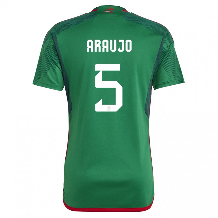 Niño Camiseta México Julian Araujo #5 Verde 1ª Equipación 22-24 La Camisa