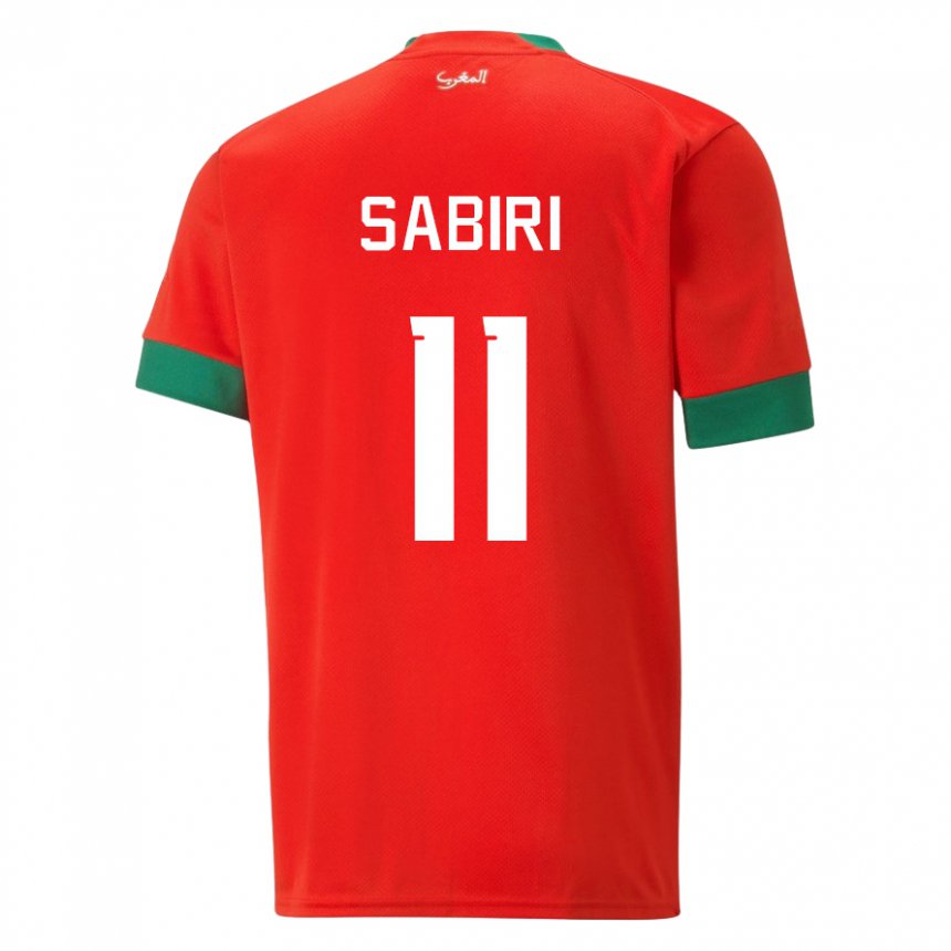 Niño Camiseta Marruecos Abdelhamid Sabiri #11 Rojo 1ª Equipación 22-24 La Camisa
