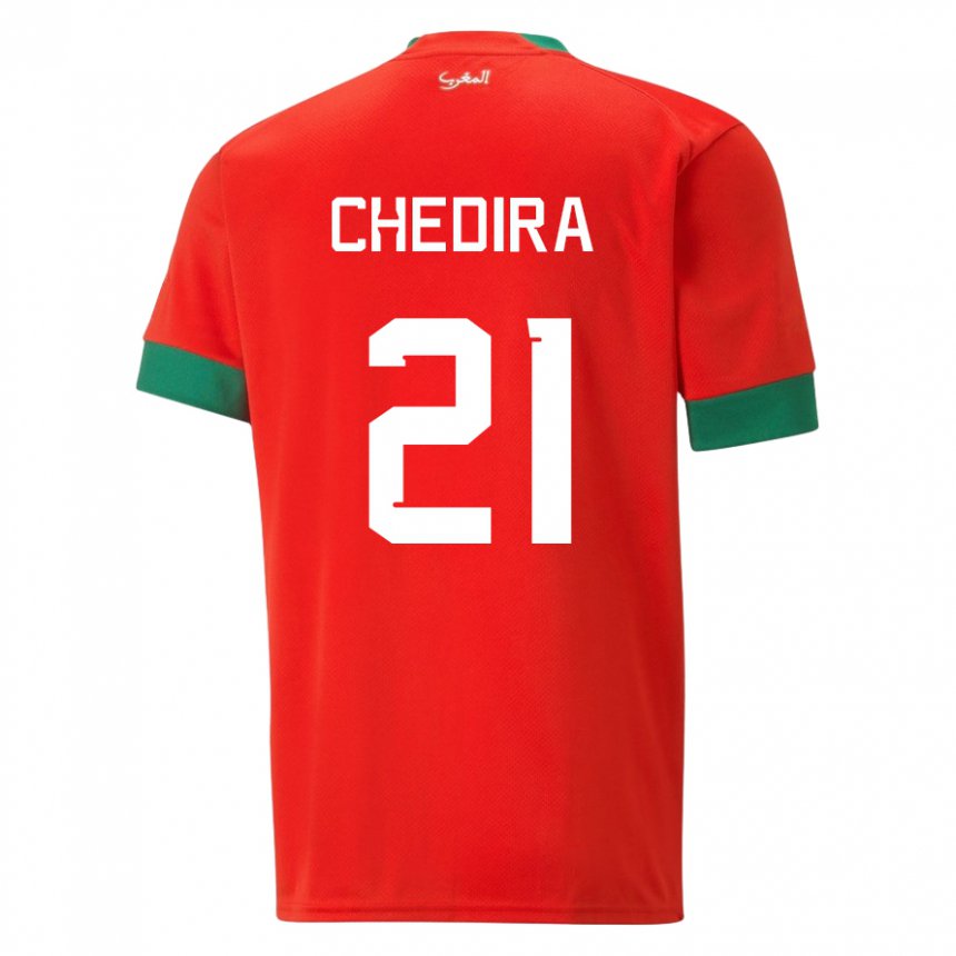 Niño Camiseta Marruecos Walid Chedira #21 Rojo 1ª Equipación 22-24 La Camisa