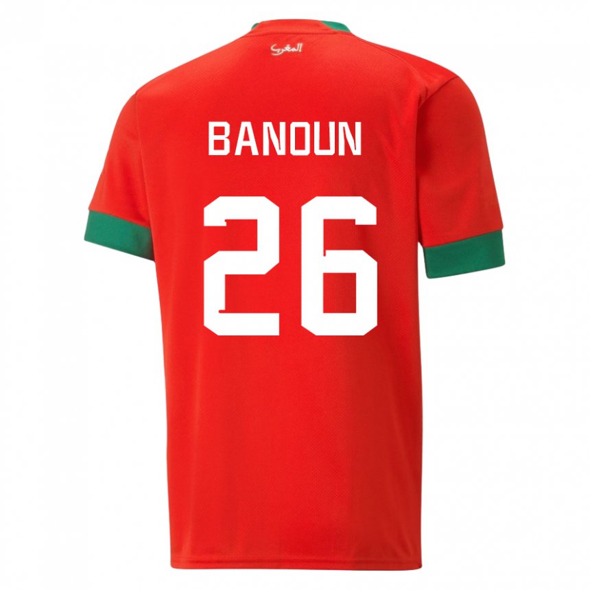 Niño Camiseta Marruecos Badr Banoun #26 Rojo 1ª Equipación 22-24 La Camisa