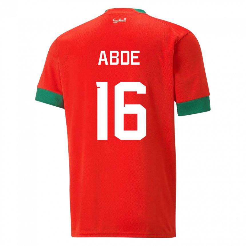 Niño Camiseta Marruecos Ez Abde #16 Rojo 1ª Equipación 22-24 La Camisa
