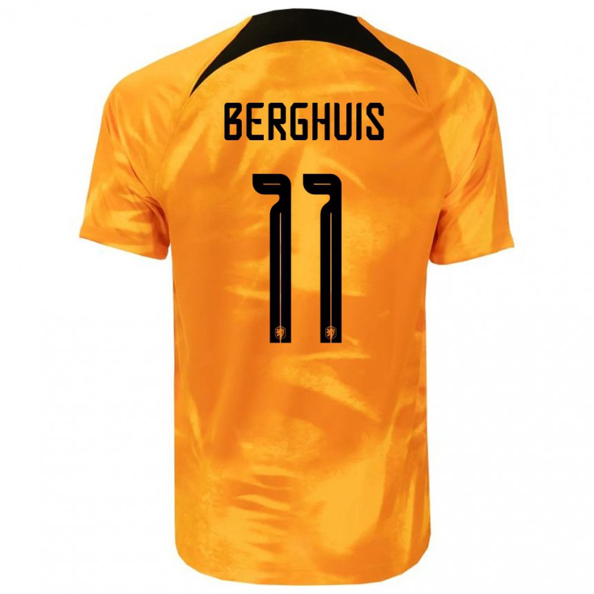 Niño Camiseta Países Bajos Steven Berghuis #11 Naranja Láser 1ª Equipación 22-24 La Camisa