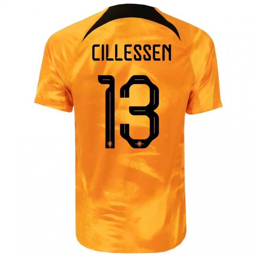 Niño Camiseta Países Bajos Jasper Cillessen #13 Naranja Láser 1ª Equipación 22-24 La Camisa