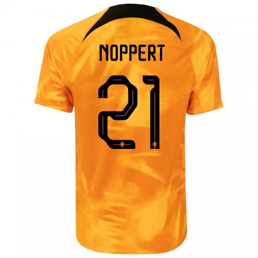 Niño Camiseta Países Bajos Andries Noppert #21 Naranja Láser 1ª Equipación 22-24 La Camisa
