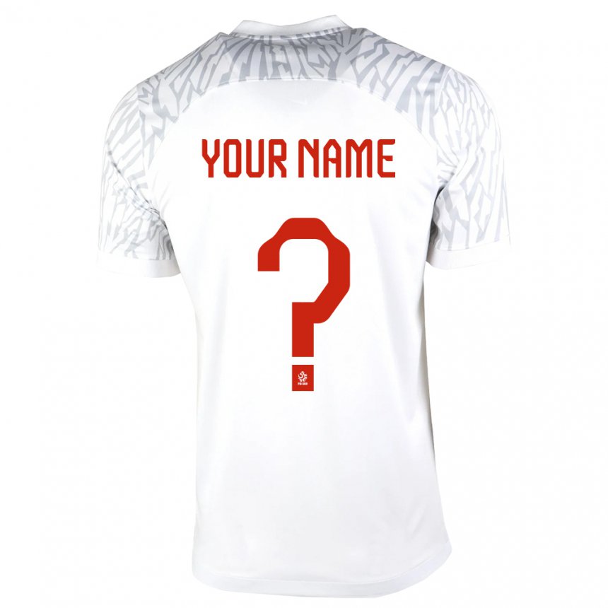 Niño Camiseta Polonia Su Nombre #0 Blanco 1ª Equipación 22-24 La Camisa