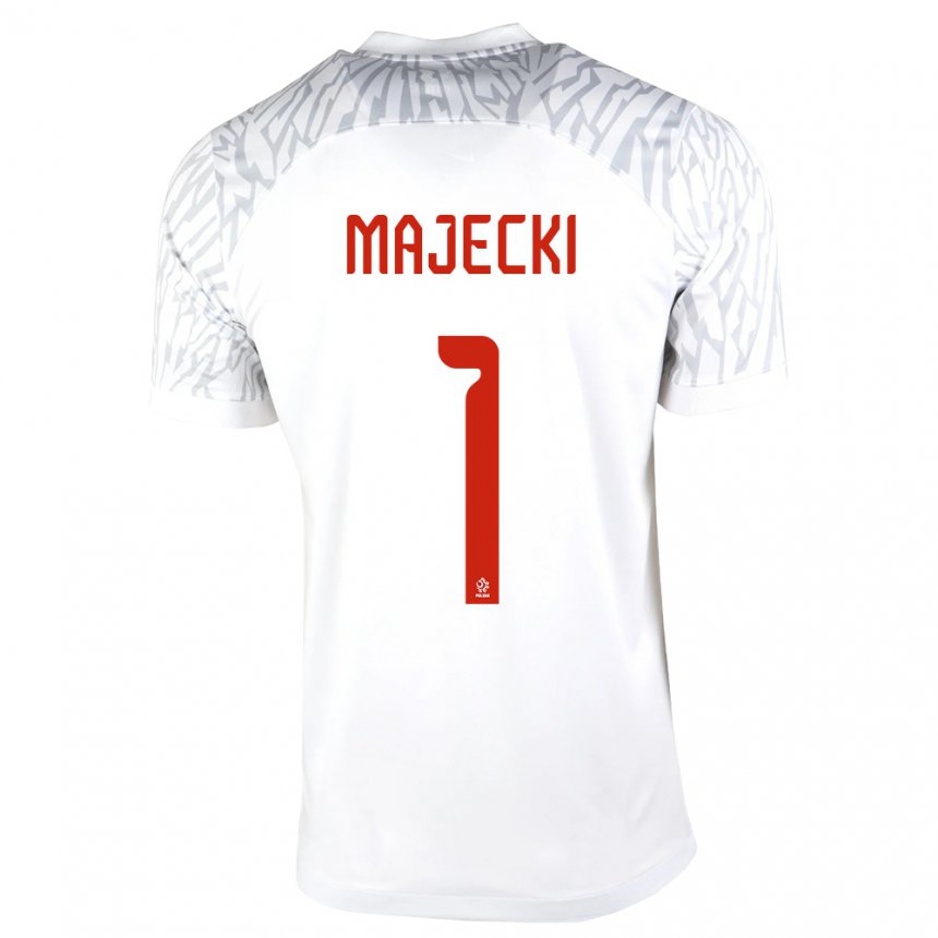 Niño Camiseta Polonia Radoslaw Majecki #1 Blanco 1ª Equipación 22-24 La Camisa