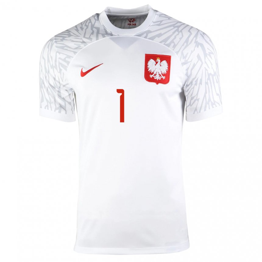 Niño Camiseta Polonia Radoslaw Majecki #1 Blanco 1ª Equipación 22-24 La Camisa