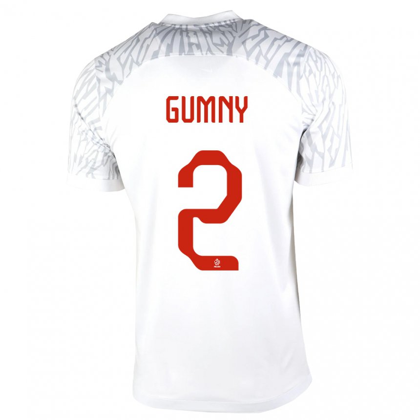 Niño Camiseta Polonia Robert Gumny #2 Blanco 1ª Equipación 22-24 La Camisa