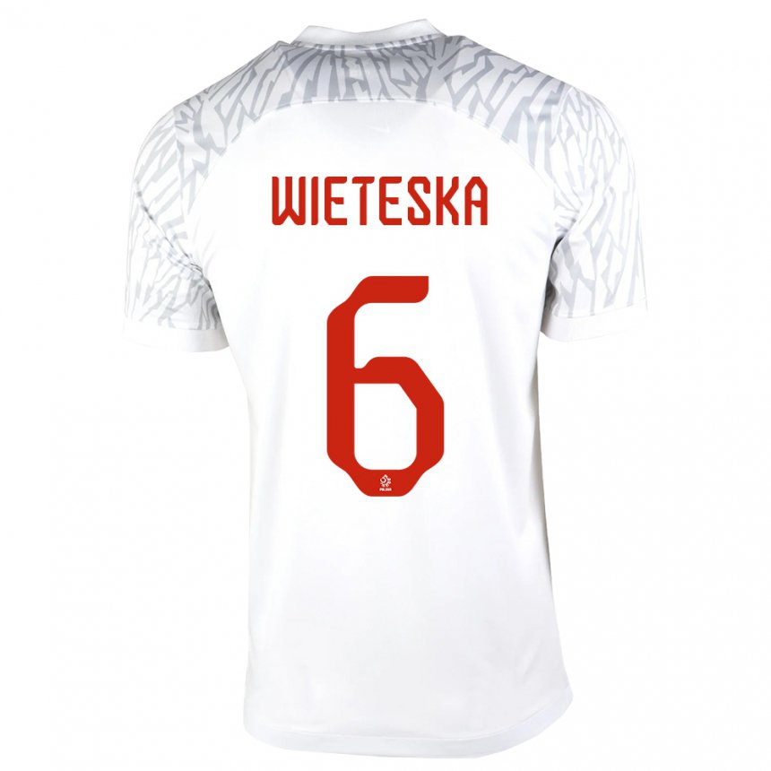 Niño Camiseta Polonia Mateusz Wieteska #6 Blanco 1ª Equipación 22-24 La Camisa