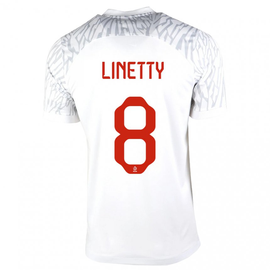Niño Camiseta Polonia Karol Linetty #8 Blanco 1ª Equipación 22-24 La Camisa