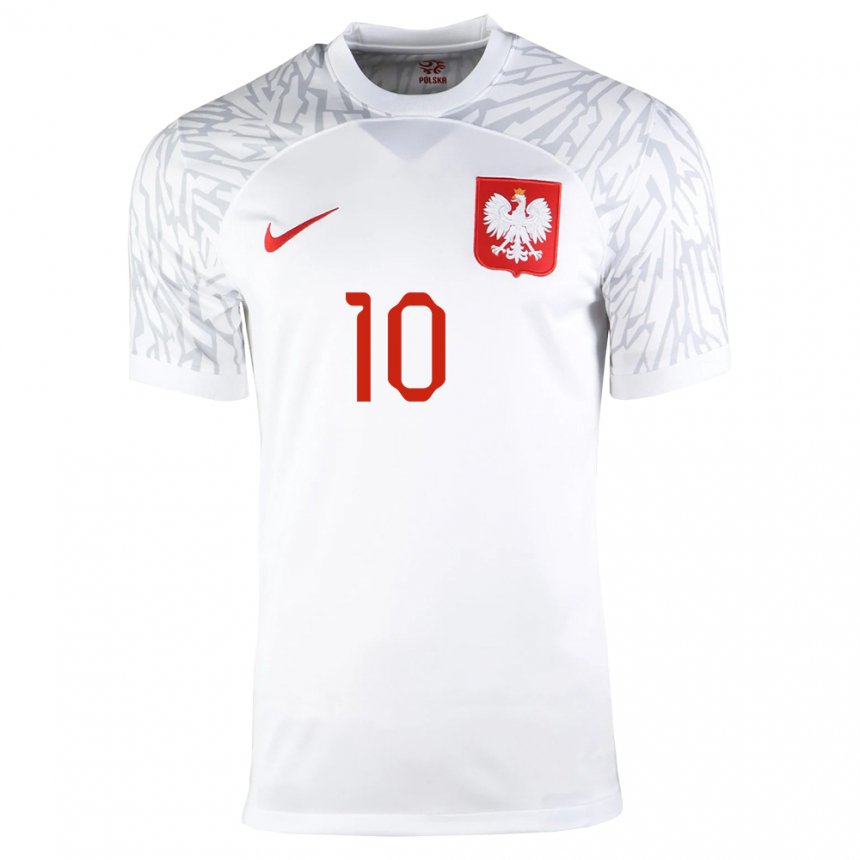 Niño Camiseta Polonia Grzegorz Krychowiak #10 Blanco 1ª Equipación 22-24 La Camisa
