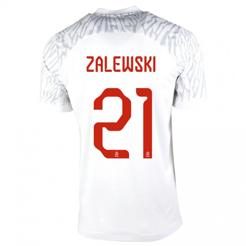 Niño Camiseta Polonia Nicola Zalewski #21 Blanco 1ª Equipación 22-24 La Camisa