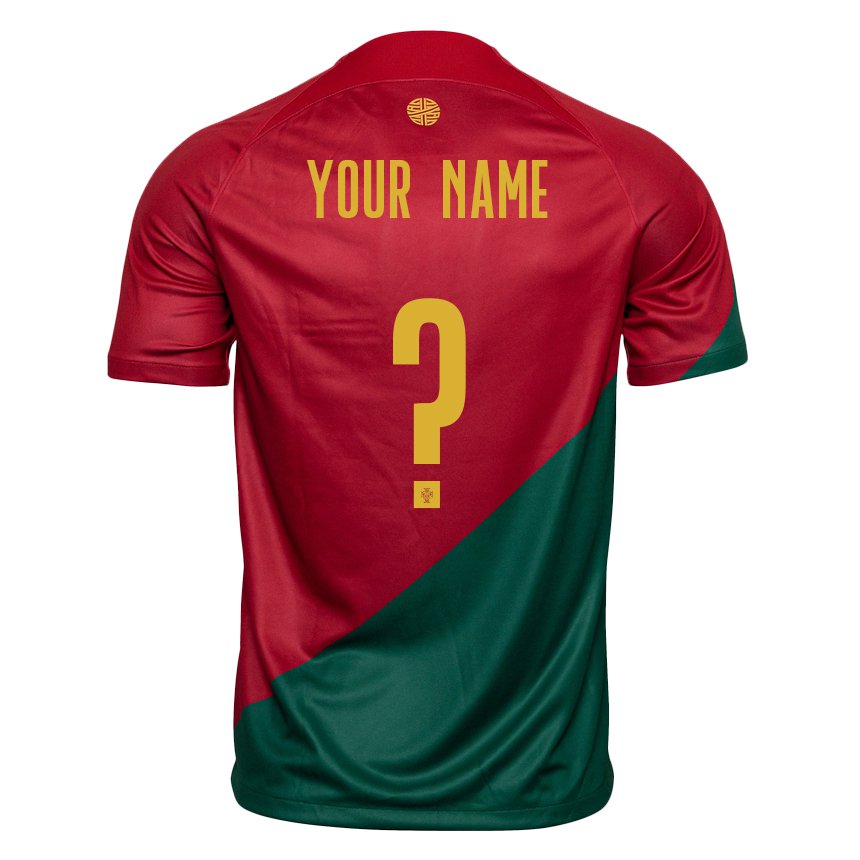 Niño Camiseta Portugal Su Nombre #0 Rojo Verde 1ª Equipación 22-24 La Camisa