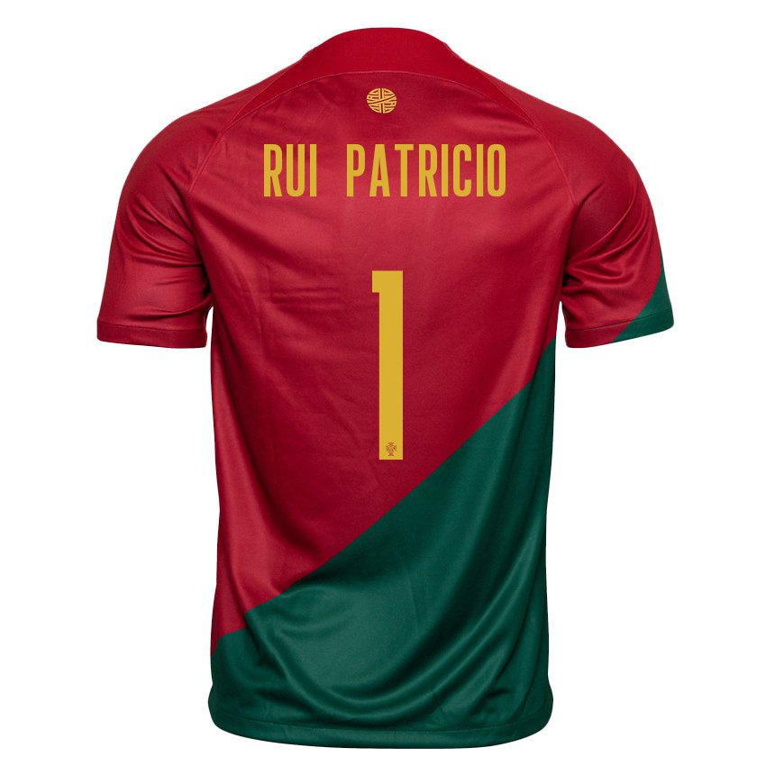 Niño Camiseta Portugal Rui Patricio #1 Rojo Verde 1ª Equipación 22-24 La Camisa