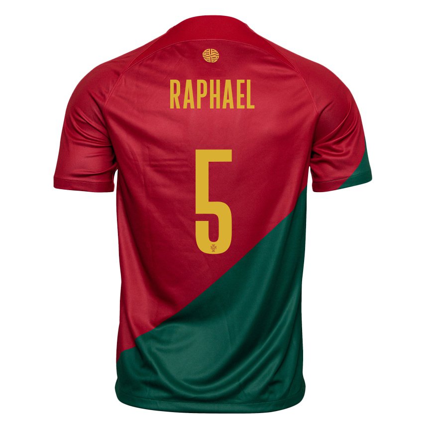 Niño Camiseta Portugal Raphael Guerreiro #5 Rojo Verde 1ª Equipación 22-24 La Camisa