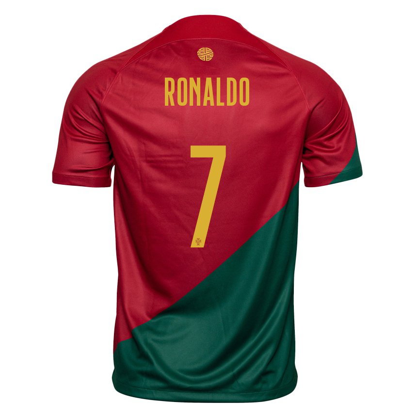 Niño Camiseta Portugal Cristiano Ronaldo #7 Rojo Verde 1ª Equipación 22-24 La Camisa