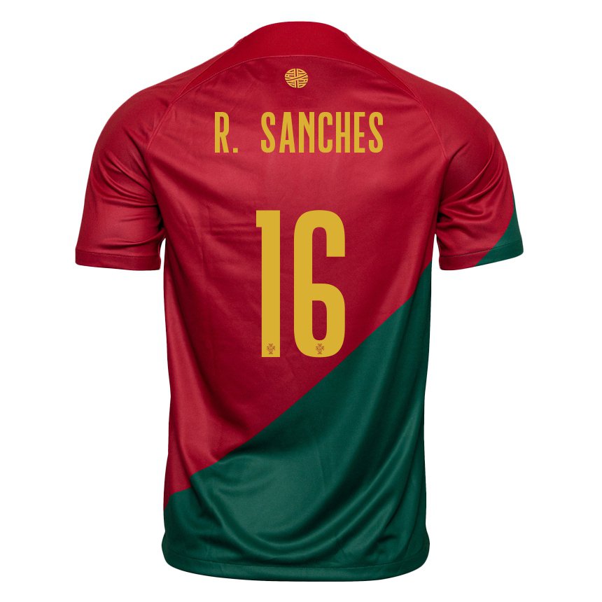 Niño Camiseta Portugal Renato Sanches #16 Rojo Verde 1ª Equipación 22-24 La Camisa