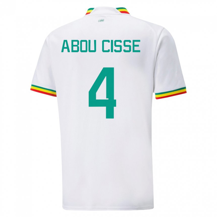 Niño Camiseta Senegal Pape Abou Cisse #4 Blanco 1ª Equipación 22-24 La Camisa