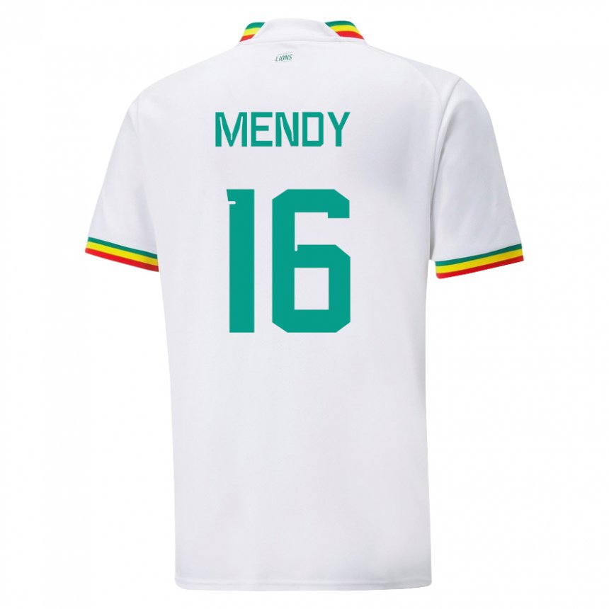Niño Camiseta Senegal Edouard Mendy #16 Blanco 1ª Equipación 22-24 La Camisa