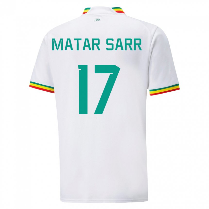 Niño Camiseta Senegal Pape Matar Sarr #17 Blanco 1ª Equipación 22-24 La Camisa