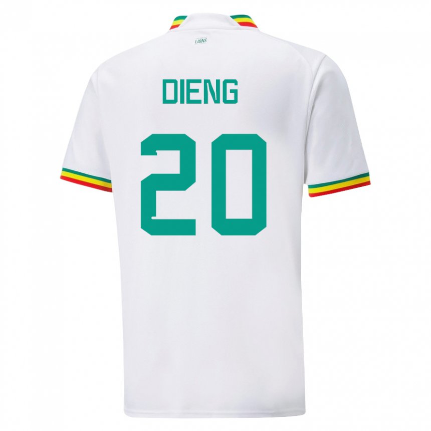 Niño Camiseta Senegal Bamba Dieng #20 Blanco 1ª Equipación 22-24 La Camisa