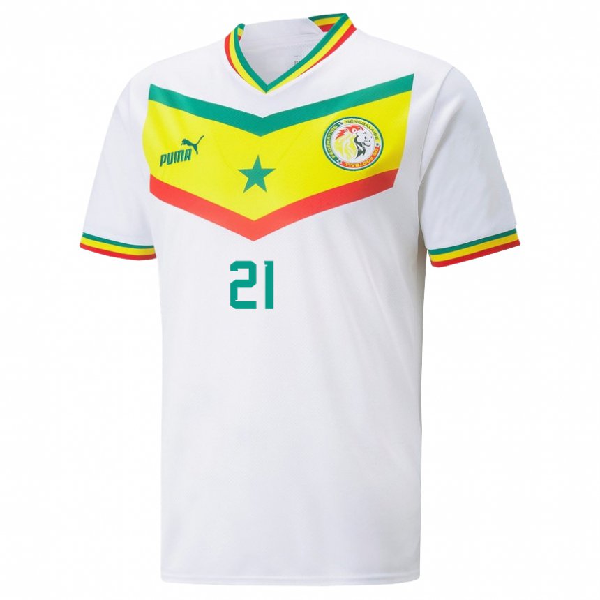 Niño Camiseta Senegal Iliman Ndiaye #21 Blanco 1ª Equipación 22-24 La Camisa
