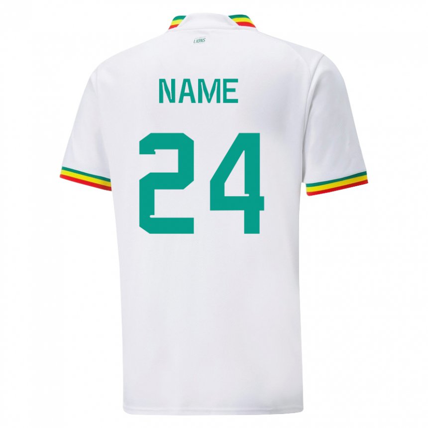 Niño Camiseta Senegal Moustapha Name #24 Blanco 1ª Equipación 22-24 La Camisa