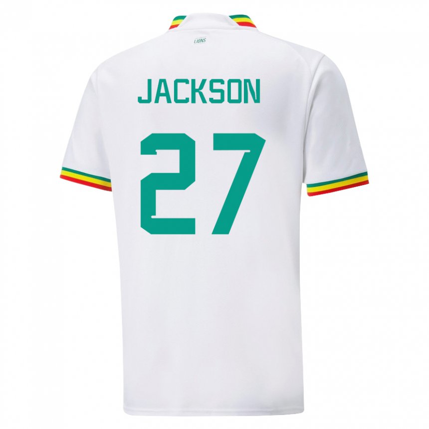 Niño Camiseta Senegal Nicolas Jackson #27 Blanco 1ª Equipación 22-24 La Camisa