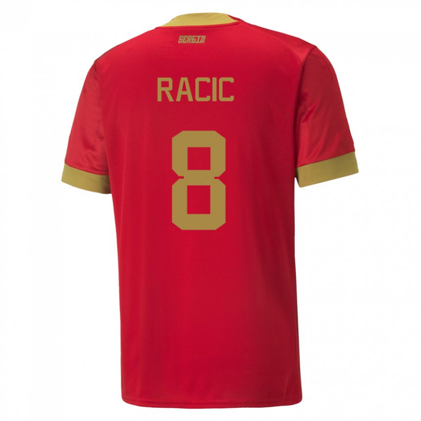 Niño Camiseta Serbia Uros Racic #8 Rojo 1ª Equipación 22-24 La Camisa